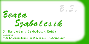 beata szabolcsik business card
